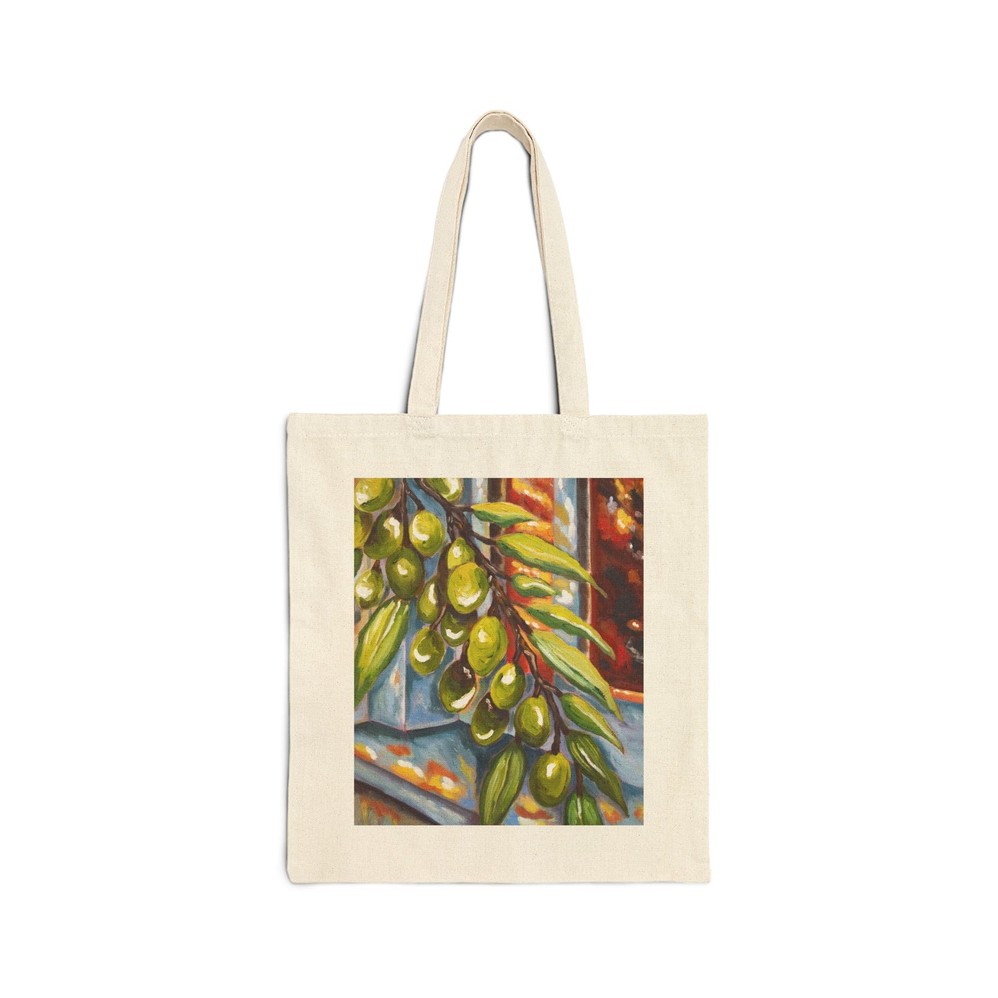 Canvas Tote Bag — Olive Branch Art Print Grocery & Market Tote