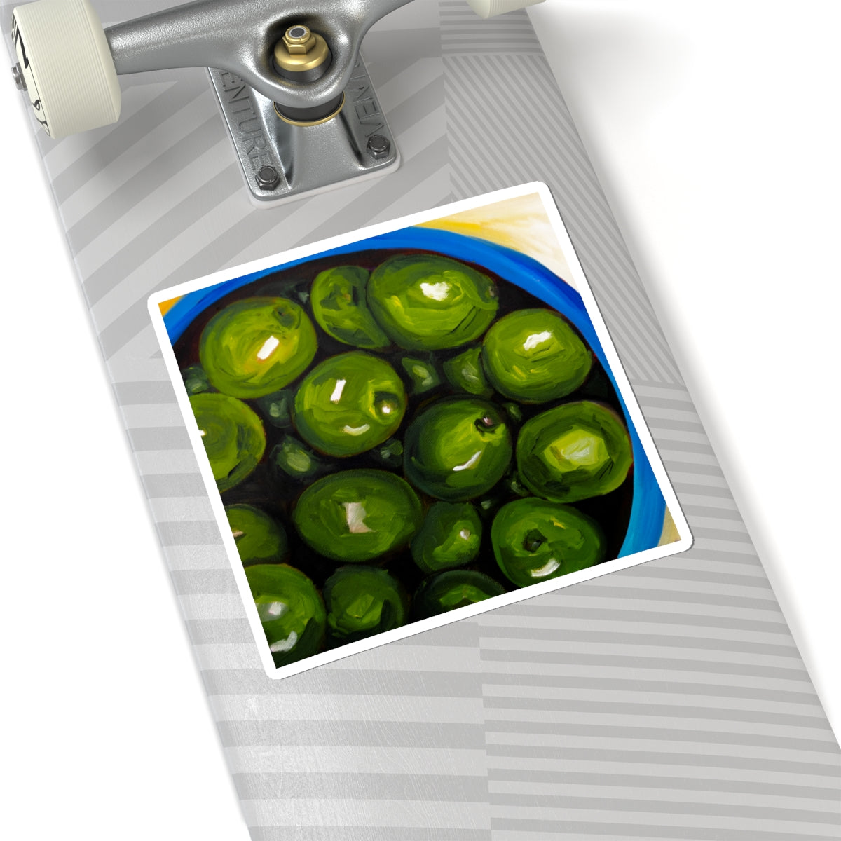 Olive Bowl Sticker — Realistic Green Olives Kiss-Cut Decal