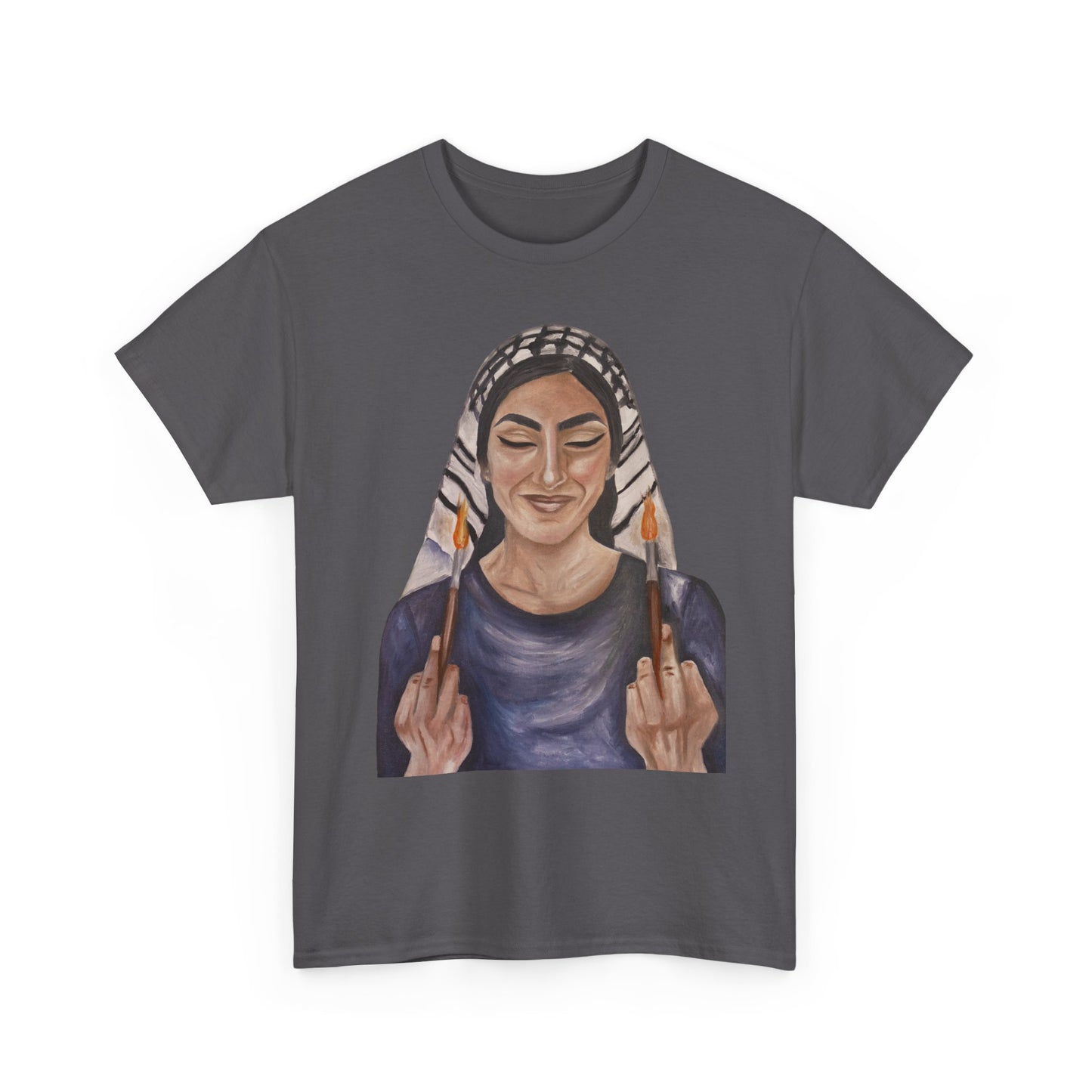 Middle Eastern Woman Art Tee — Bold Empowerment Graphic T-Shirt
