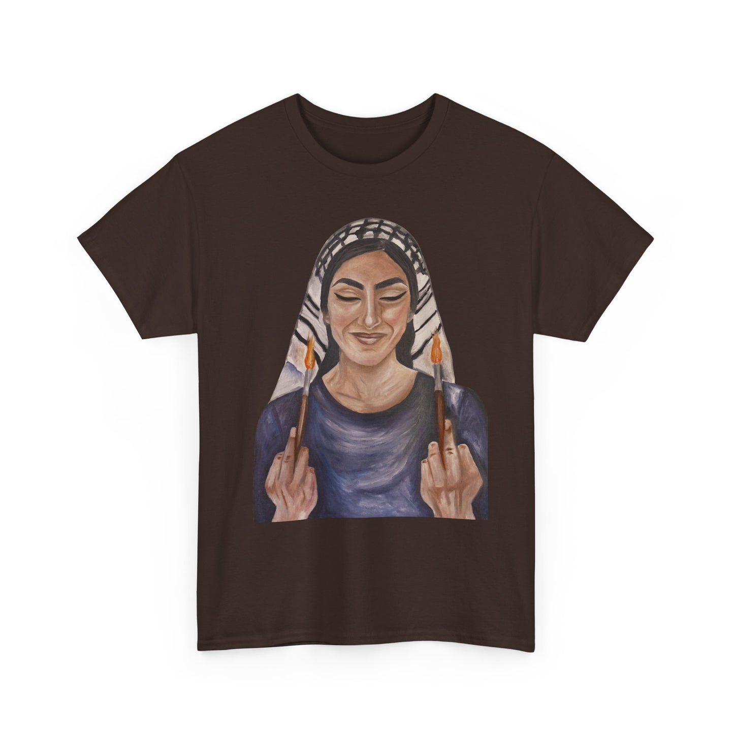 Middle Eastern Woman Art Tee — Bold Empowerment Graphic T-Shirt