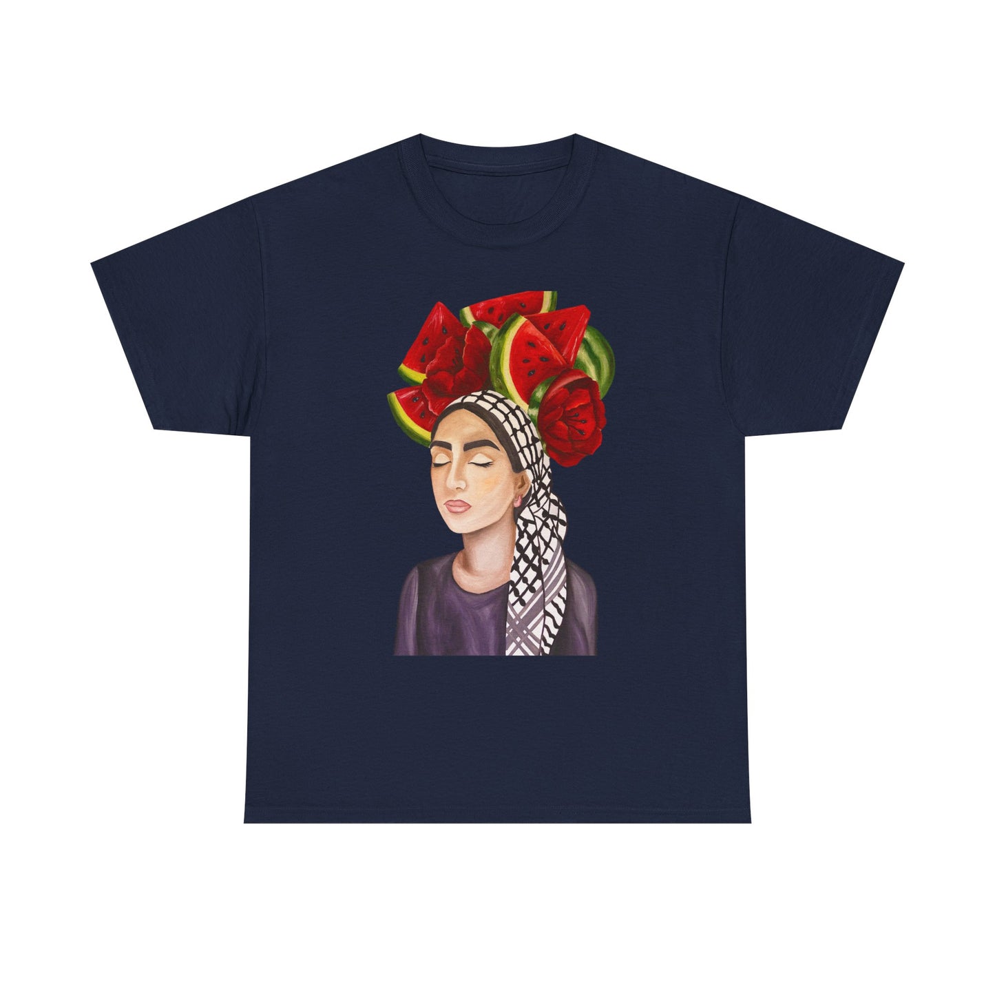 Watermelon Crown Tee — Summer Floral Headwrap Graphic Tee