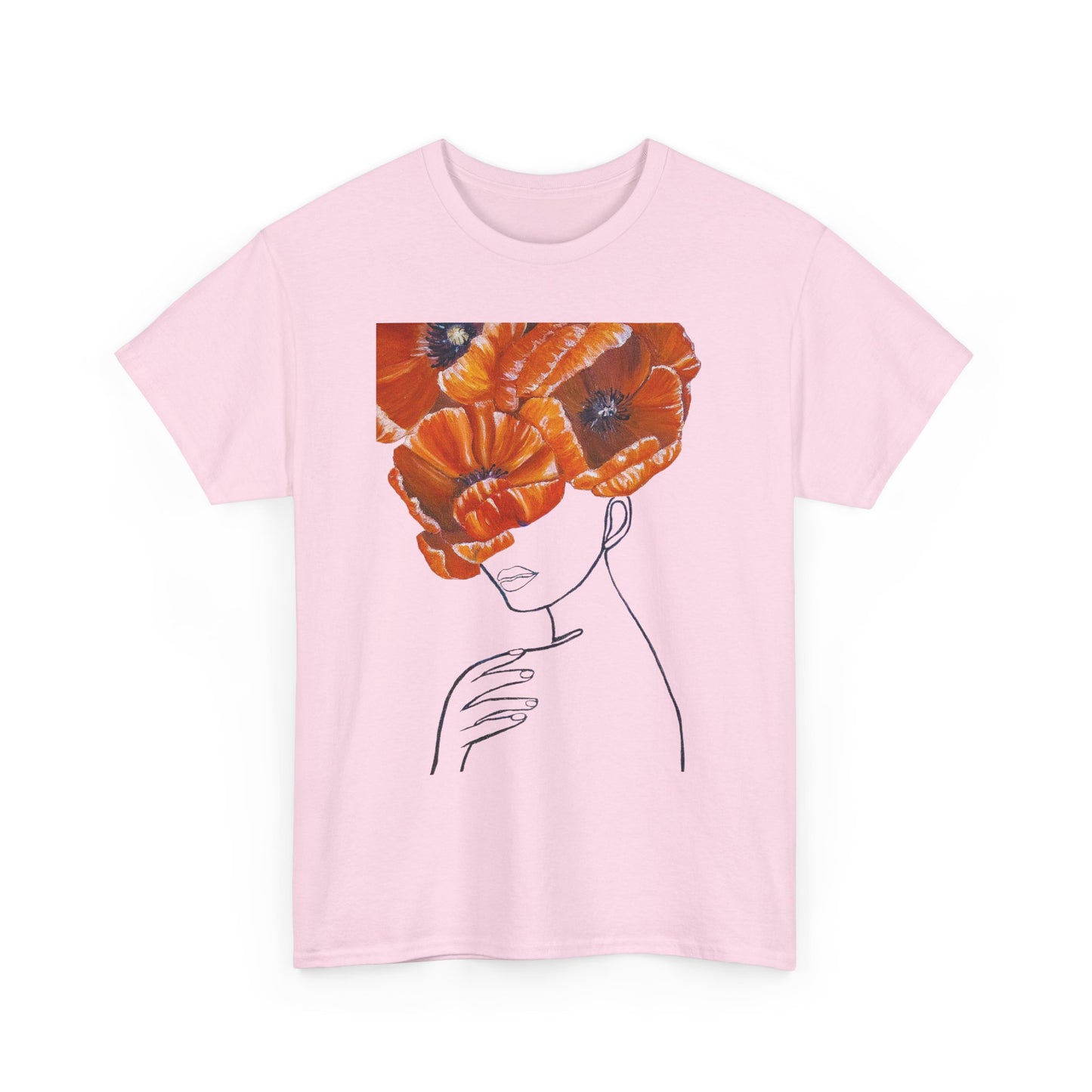 Poppy Headline Tee — Floral Portrait Graphic T-Shirt