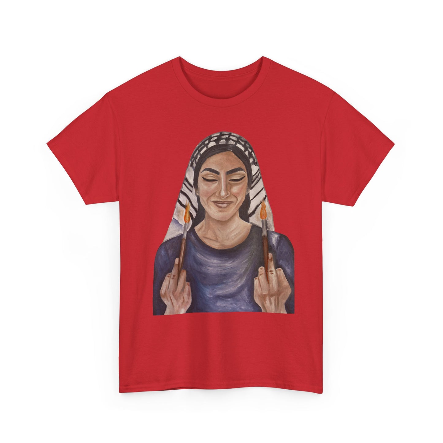 Middle Eastern Woman Art Tee — Bold Empowerment Graphic T-Shirt
