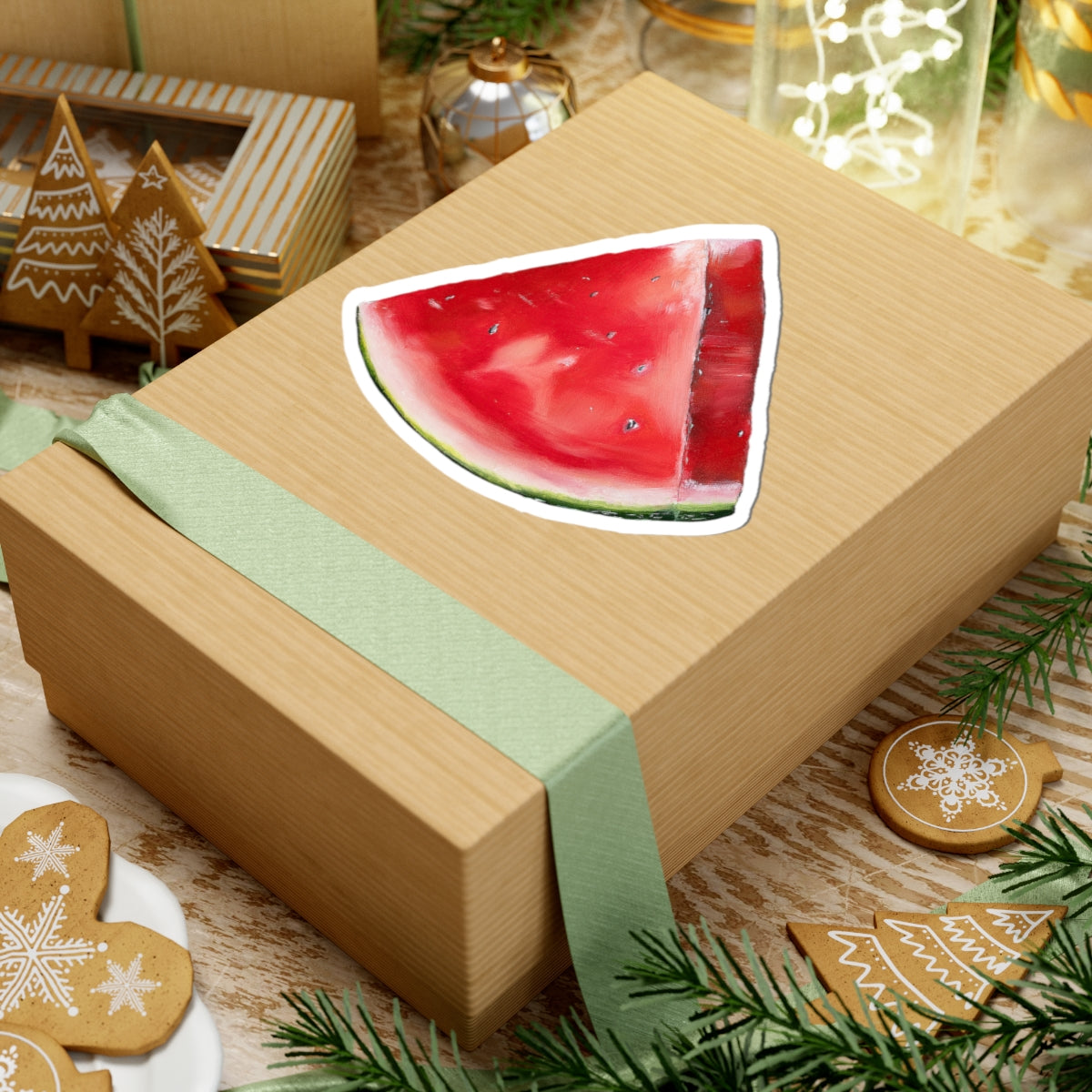 Watermelon Slice Kiss-Cut Sticker — Summer Fruit Laptop Decal