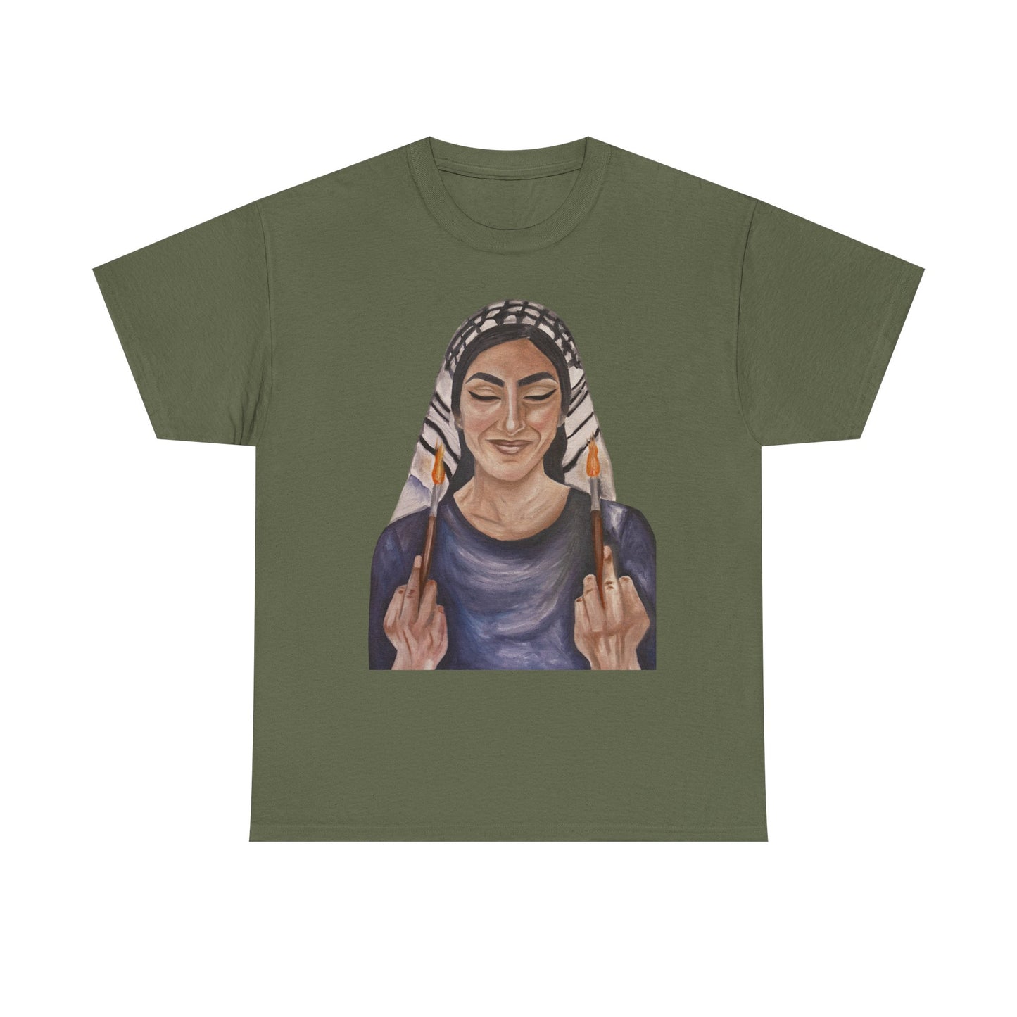Middle Eastern Woman Art Tee — Bold Empowerment Graphic T-Shirt