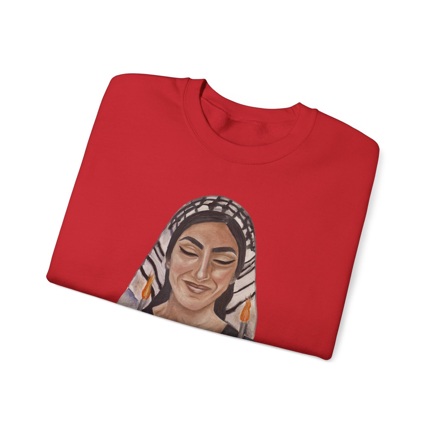Crewneck Sweatshirt — Empowered Woman Art Print (middle fingers)