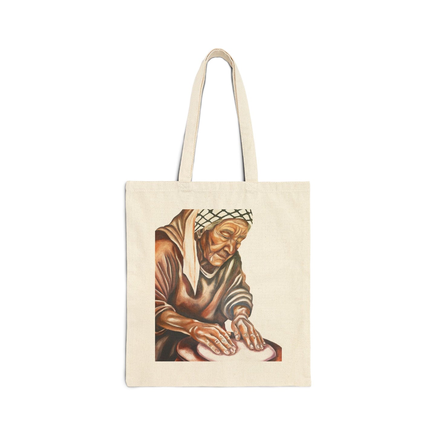 Tote — Vintage Elderly Woman Illustration Cotton Canvas Tote Bag