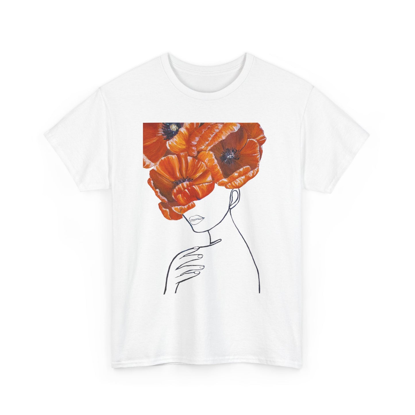 Poppy Headline Tee — Floral Portrait Graphic T-Shirt