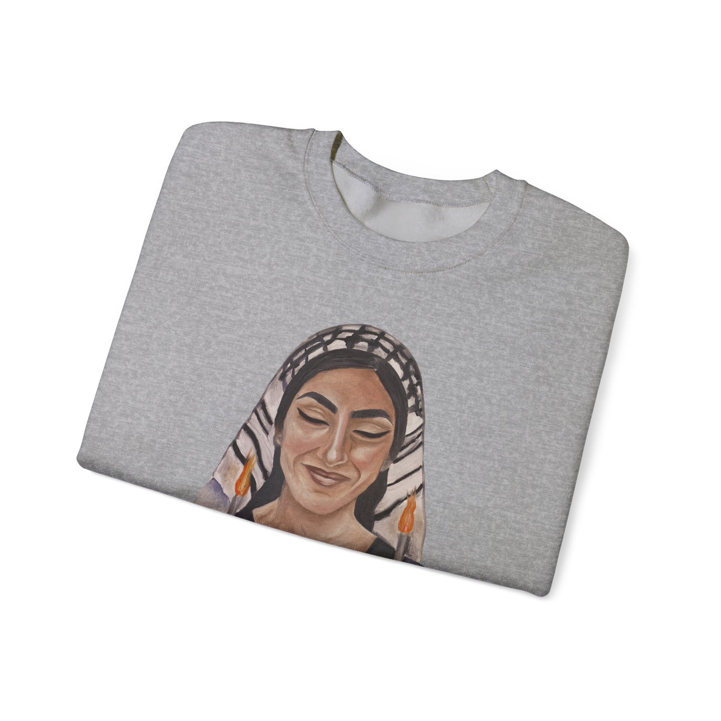 Crewneck Sweatshirt — Empowered Woman Art Print (middle fingers)