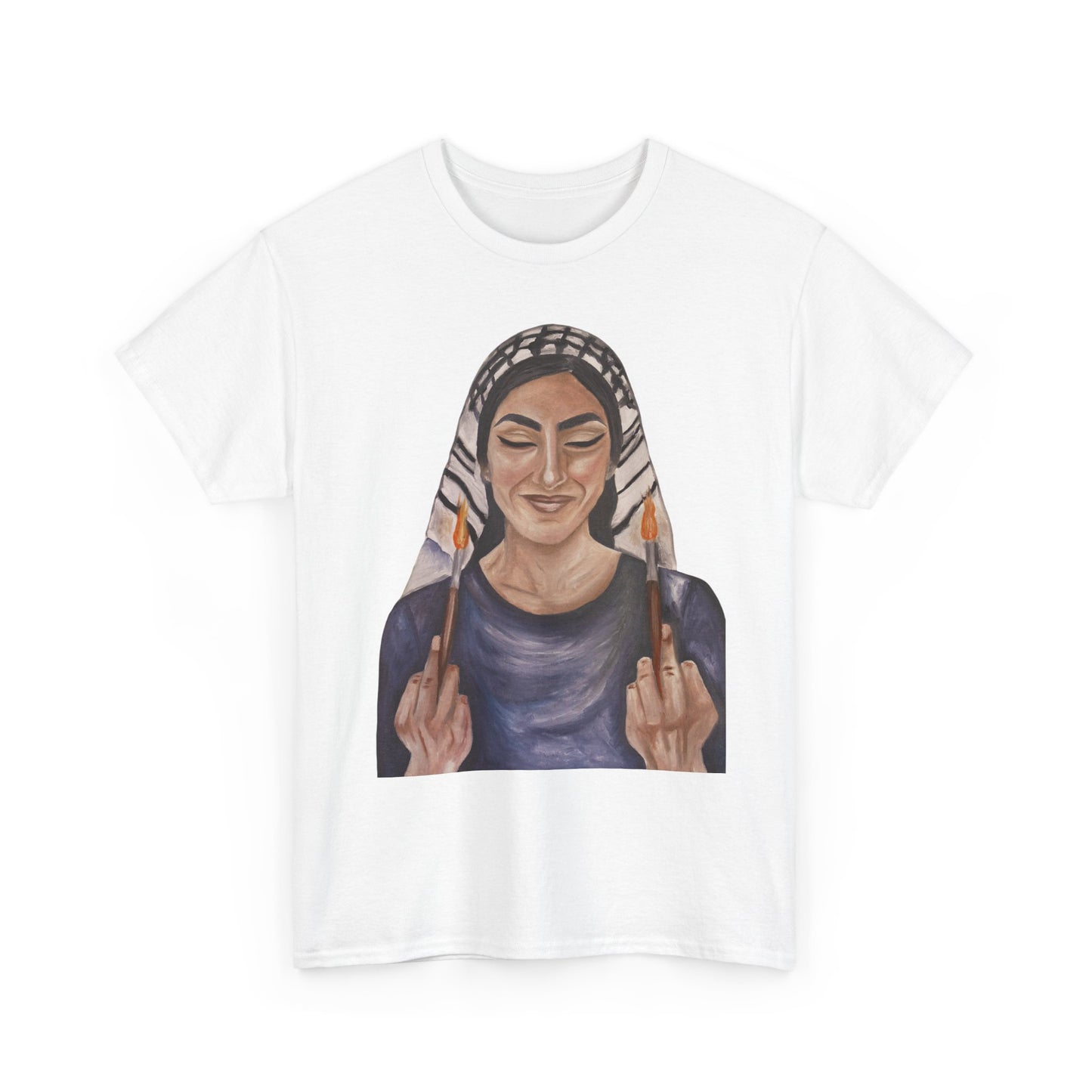 Middle Eastern Woman Art Tee — Bold Empowerment Graphic T-Shirt
