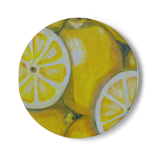 Lemon Slice Ceramic Coaster – Bright Citrus Kitchen Drink Coaster