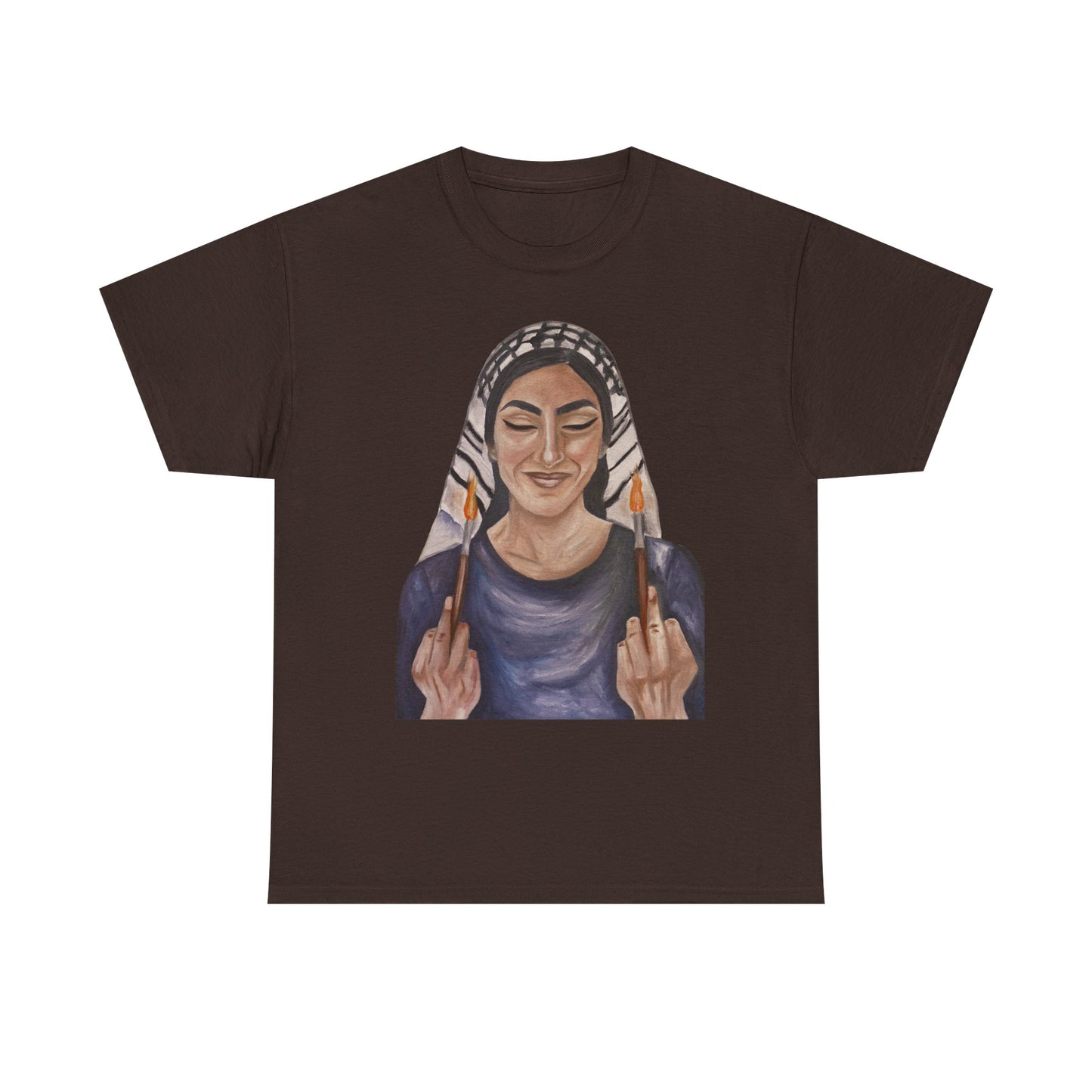 Middle Eastern Woman Art Tee — Bold Empowerment Graphic T-Shirt