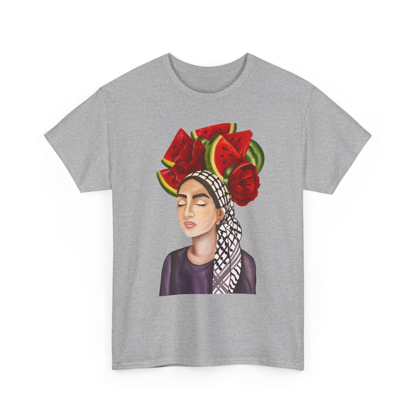 Watermelon Crown Tee — Summer Floral Headwrap Graphic Tee