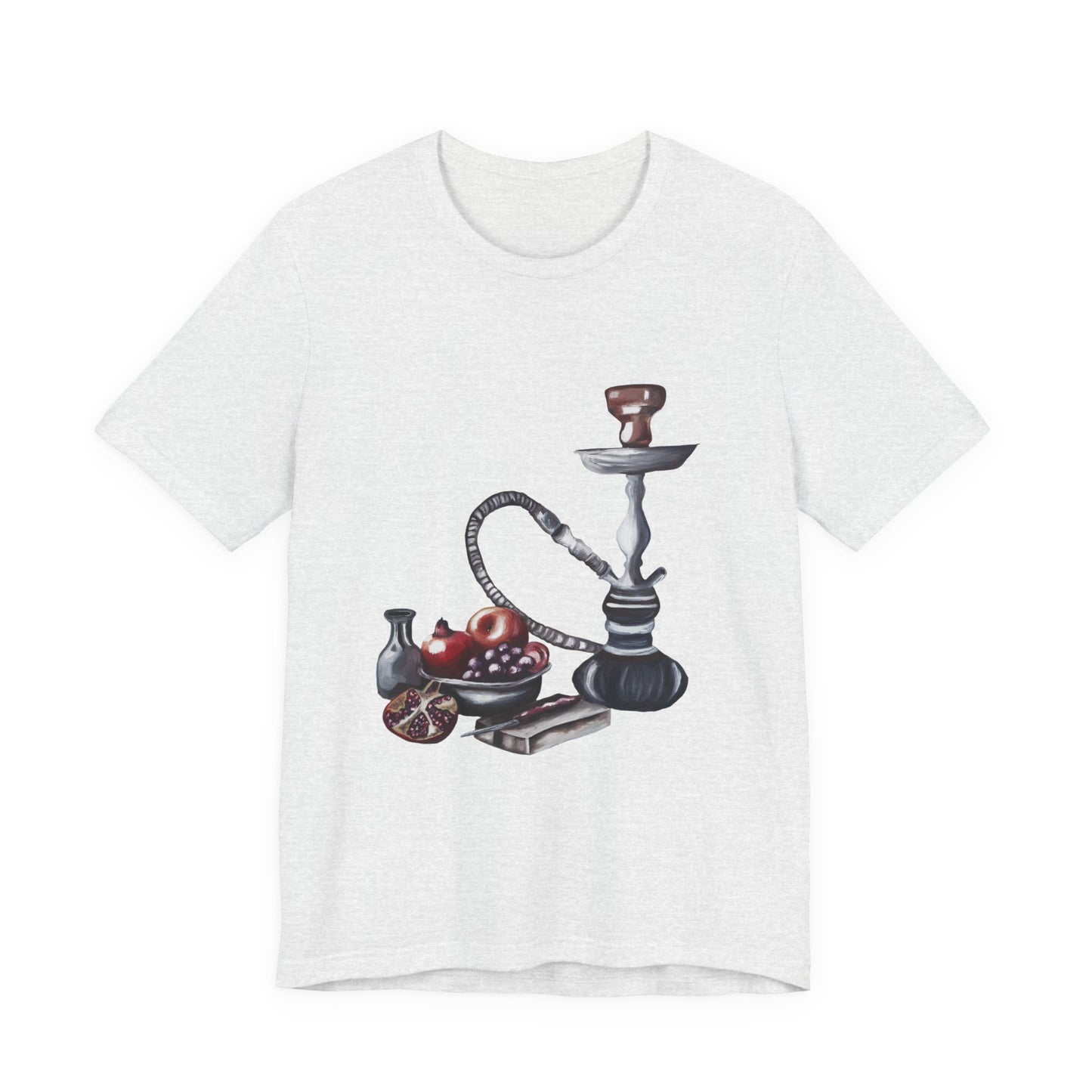 Hookah & Tea T-Shirt — Vintage Shisha, Pomegranate Lounge Graphic Tee "A Table of Stories"