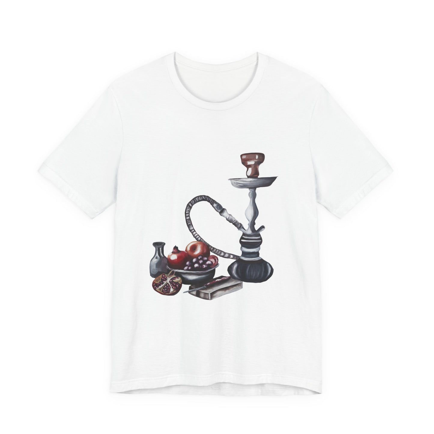 Hookah & Tea T-Shirt — Vintage Shisha, Pomegranate Lounge Graphic Tee "A Table of Stories"