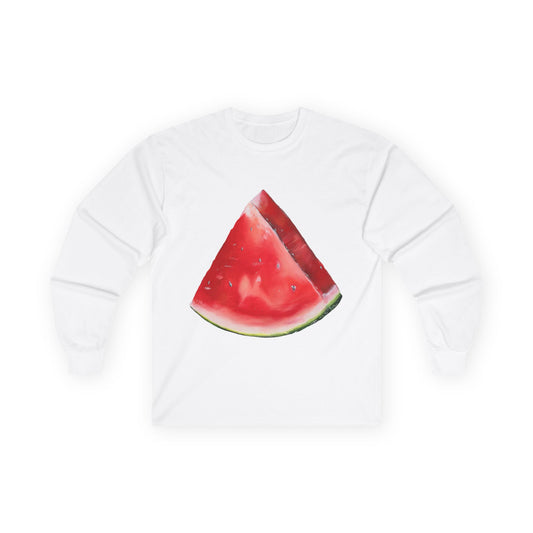 Watermelon Slice Long Sleeve Tee — Summer Fruit Graphic Shirt