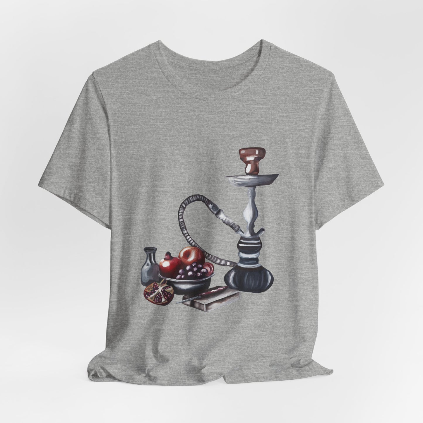 Hookah & Tea T-Shirt — Vintage Shisha, Pomegranate Lounge Graphic Tee "A Table of Stories"