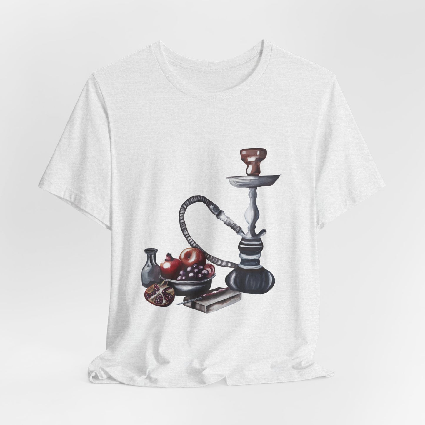 Hookah & Tea T-Shirt — Vintage Shisha, Pomegranate Lounge Graphic Tee "A Table of Stories"