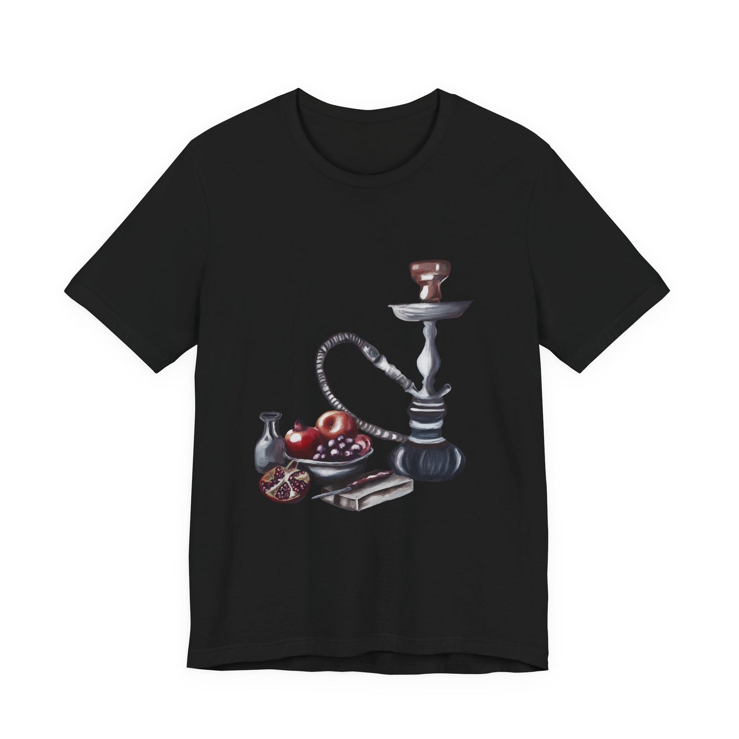 Hookah & Tea T-Shirt — Vintage Shisha, Pomegranate Lounge Graphic Tee "A Table of Stories"