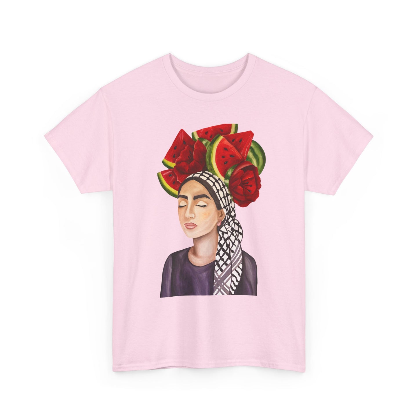 Watermelon Crown Tee — Summer Floral Headwrap Graphic Tee
