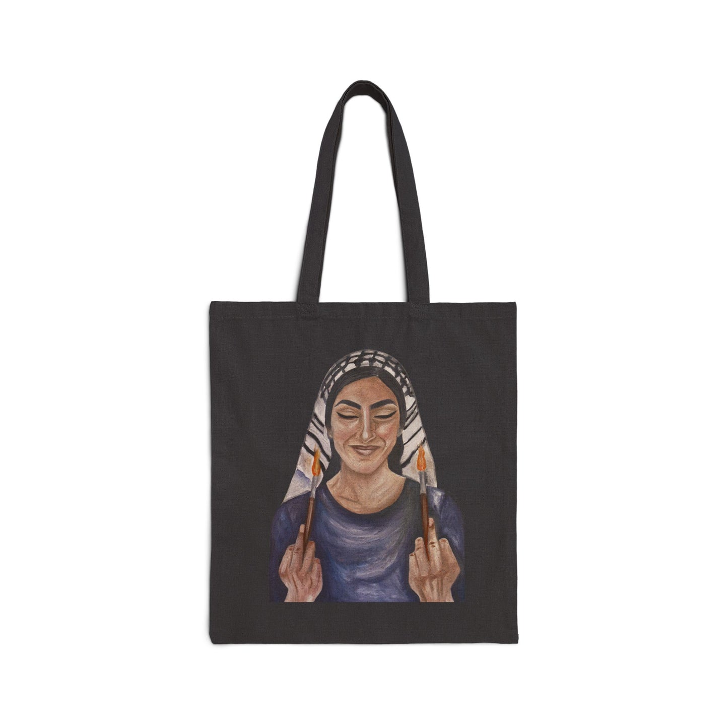 Tote Bag — Bold Middle Finger Art Tote (Feminine Defiance Illustration)