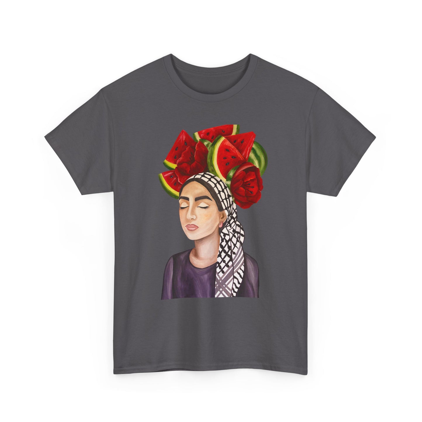Watermelon Crown Tee — Summer Floral Headwrap Graphic Tee