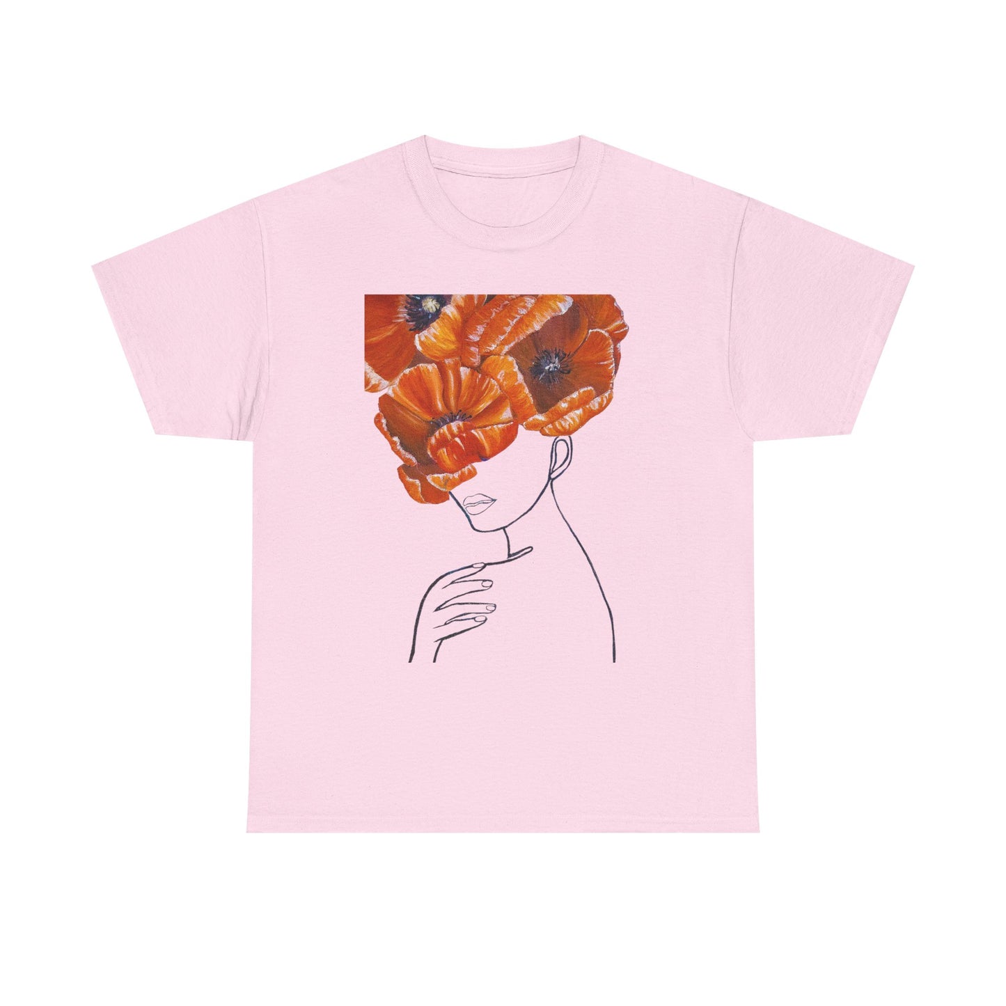 Poppy Headline Tee — Floral Portrait Graphic T-Shirt