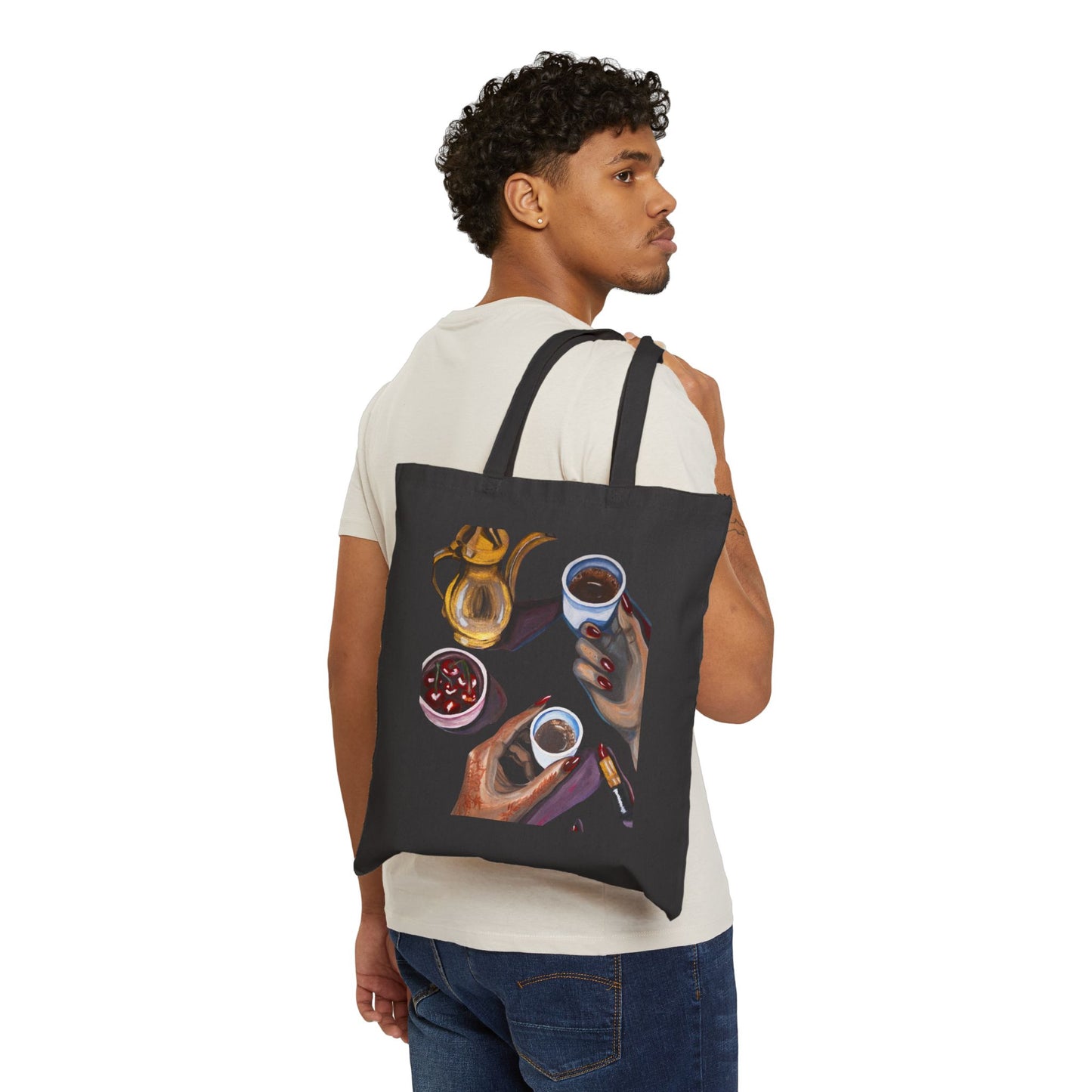 Canvas Tote Bag — Coffee Illustration Tote