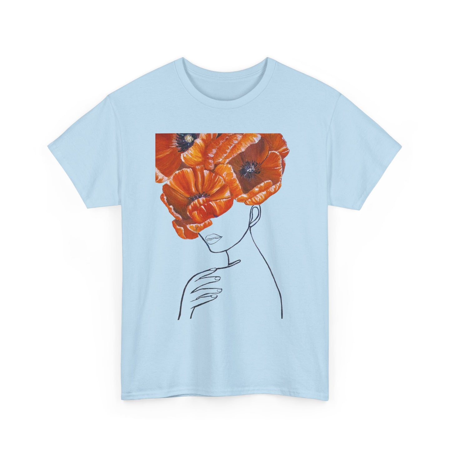 Poppy Headline Tee — Floral Portrait Graphic T-Shirt