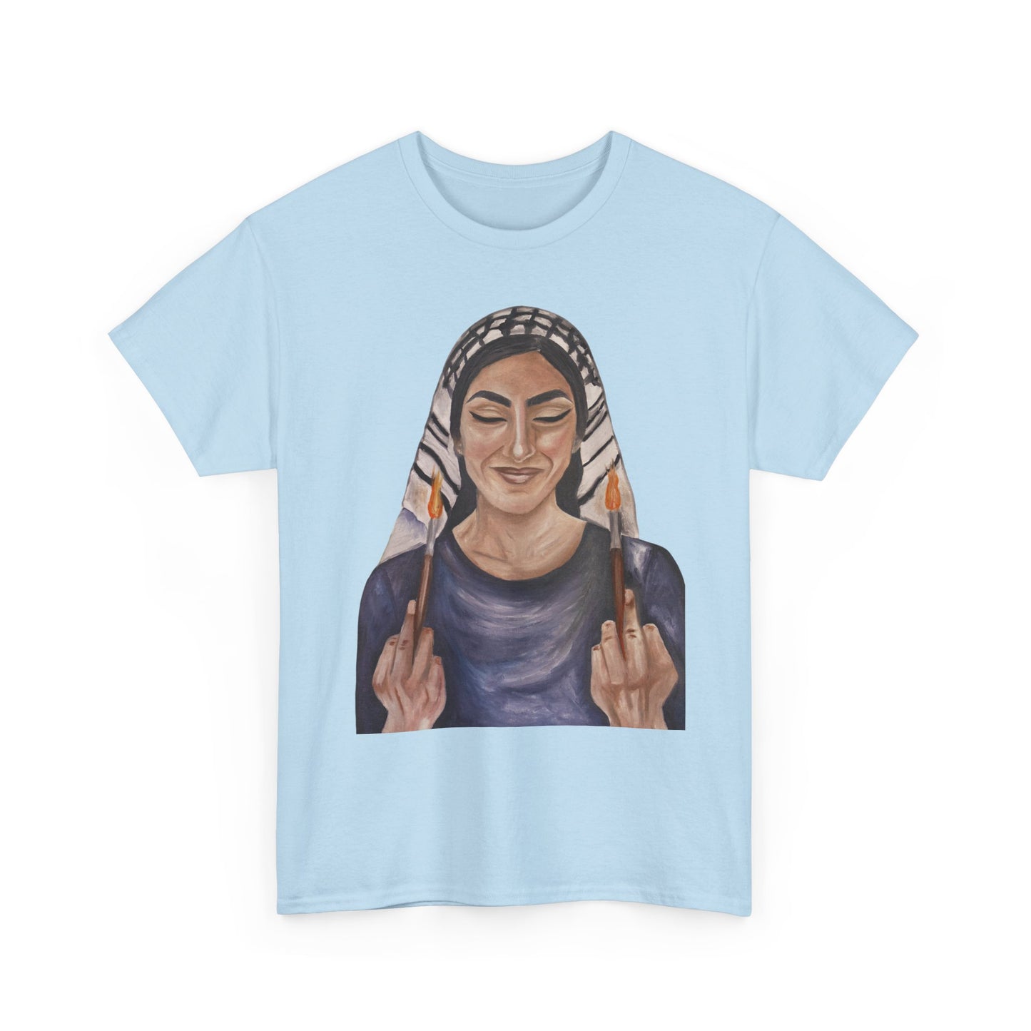 Middle Eastern Woman Art Tee — Bold Empowerment Graphic T-Shirt