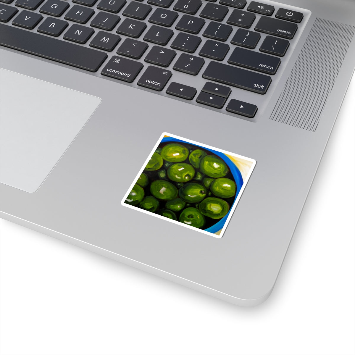 Olive Bowl Sticker — Realistic Green Olives Kiss-Cut Decal