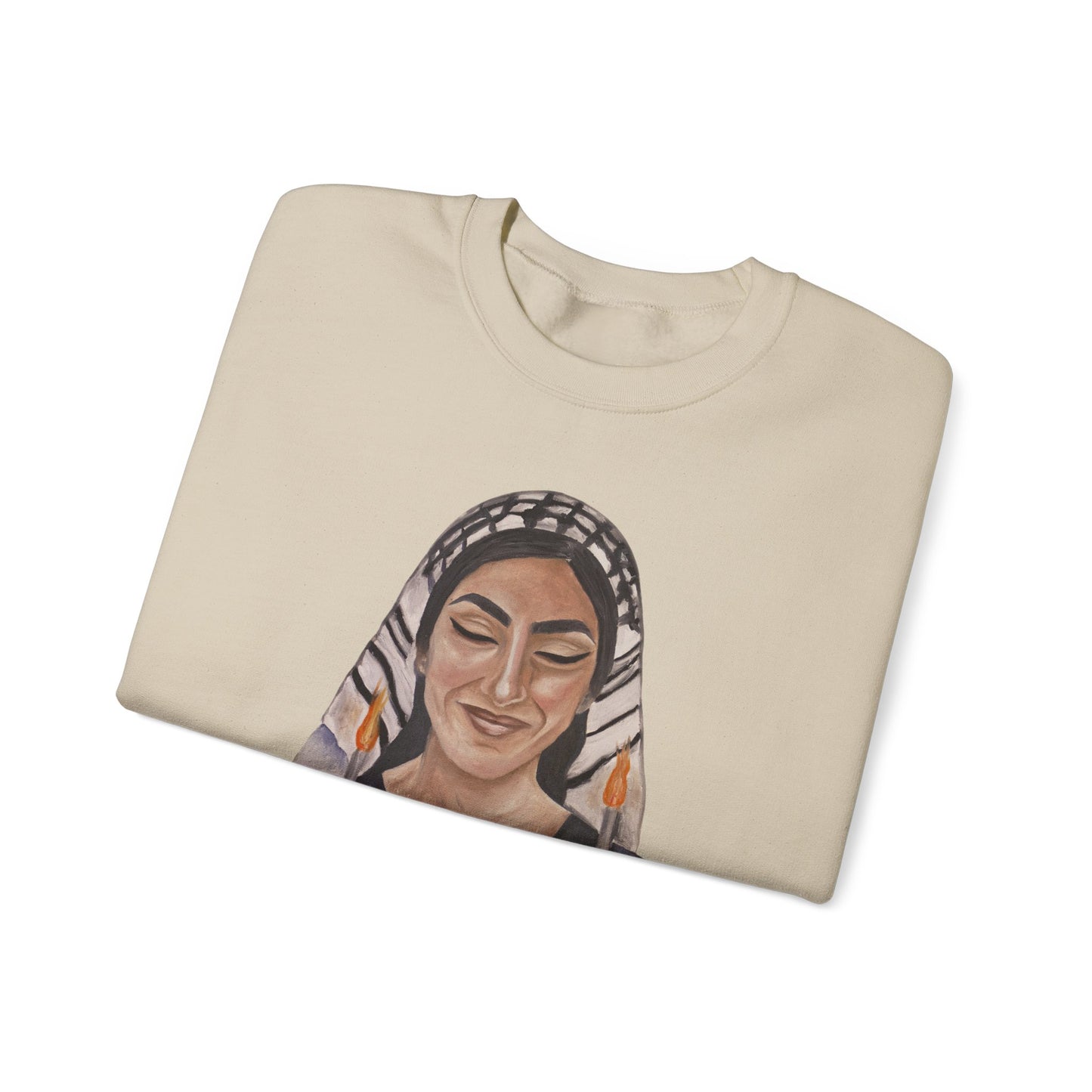 Crewneck Sweatshirt — Empowered Woman Art Print (middle fingers)