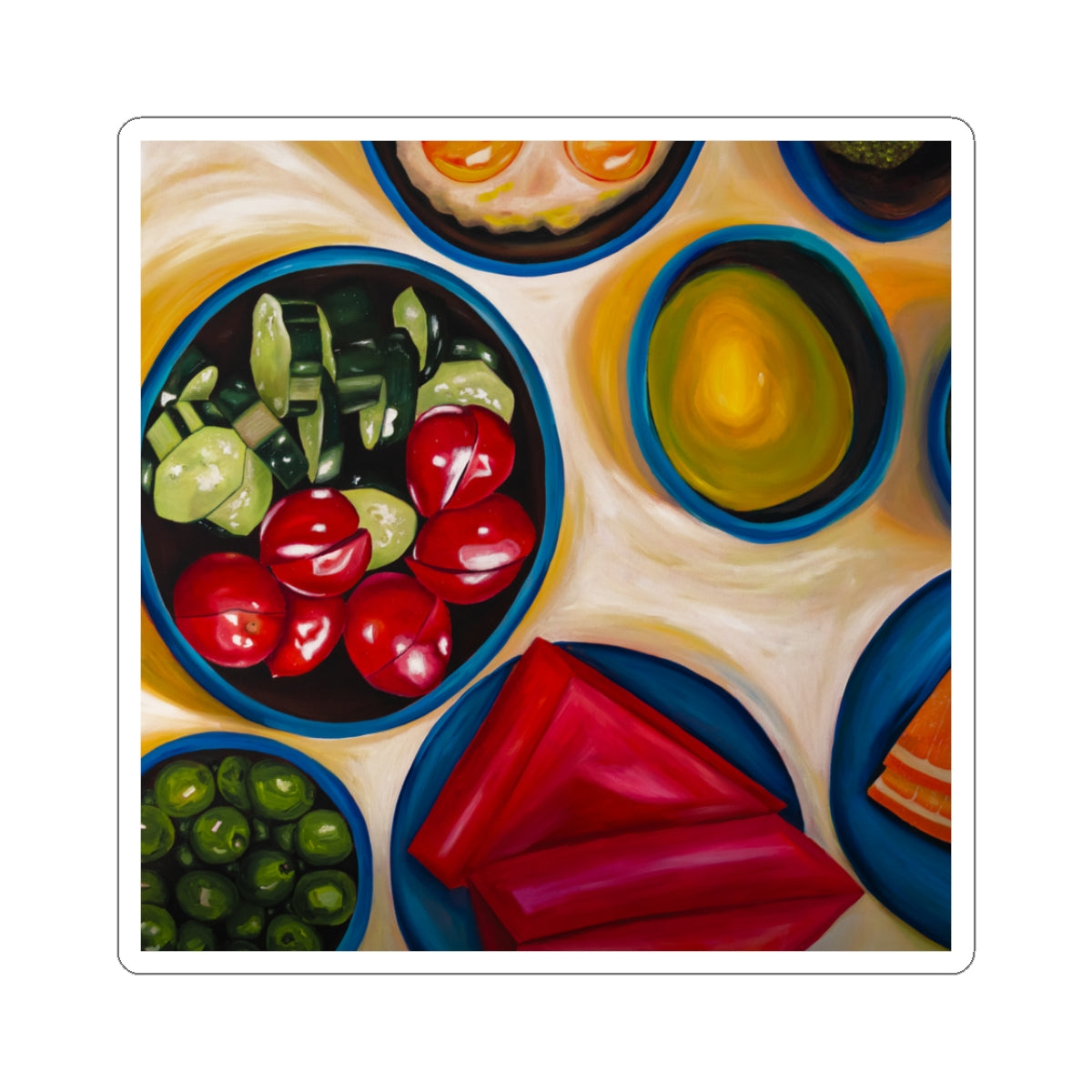 The Spread Colorful Olive & Appetizer Kiss-Cut Decal