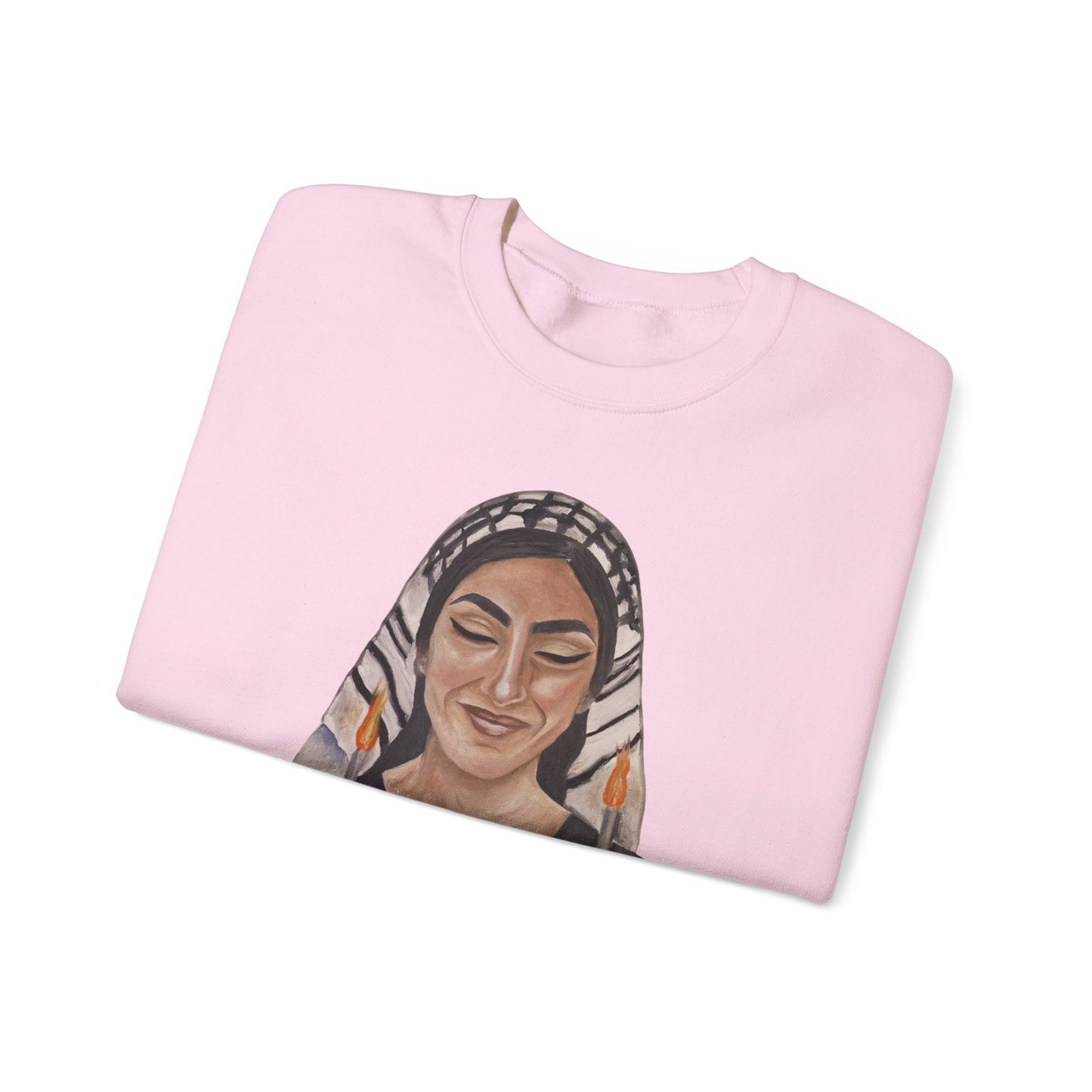 Crewneck Sweatshirt — Empowered Woman Art Print (middle fingers)