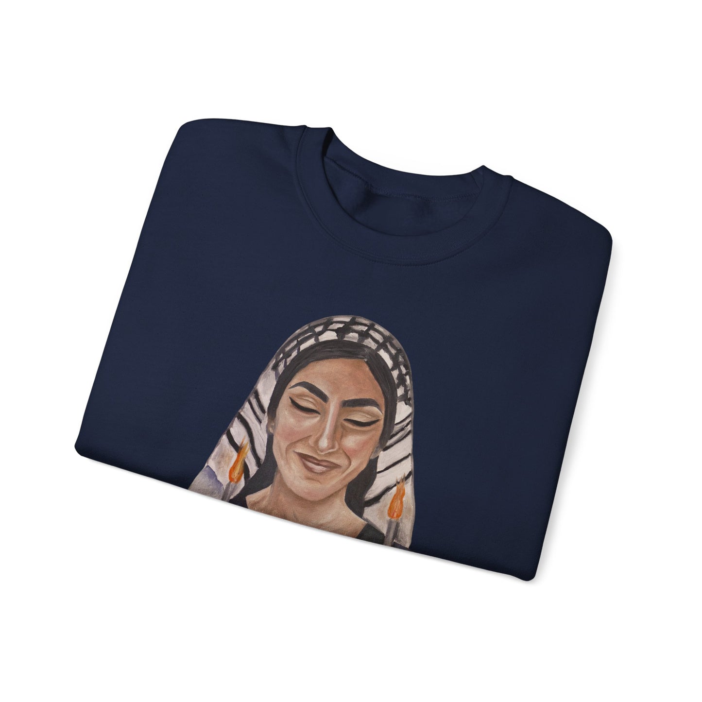 Crewneck Sweatshirt — Empowered Woman Art Print (middle fingers)
