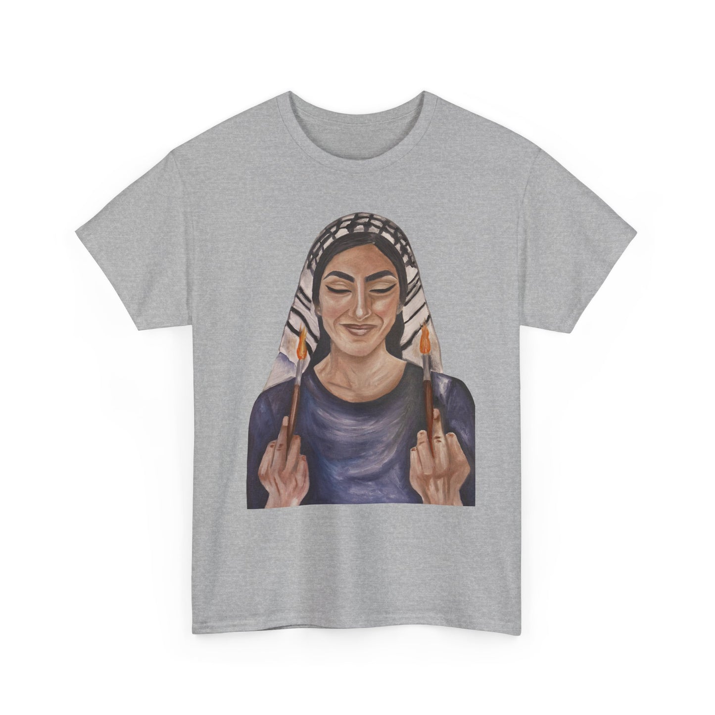 Middle Eastern Woman Art Tee — Bold Empowerment Graphic T-Shirt