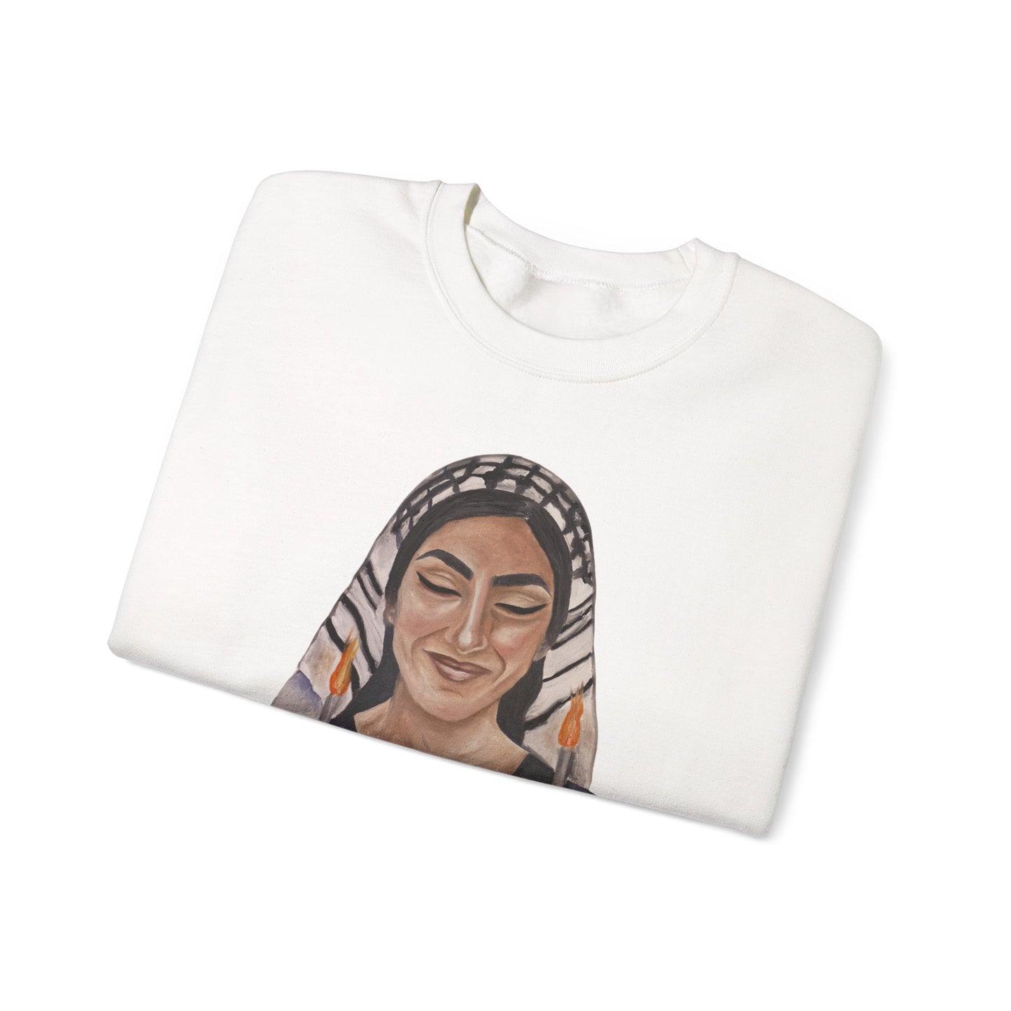 Crewneck Sweatshirt — Empowered Woman Art Print (middle fingers)