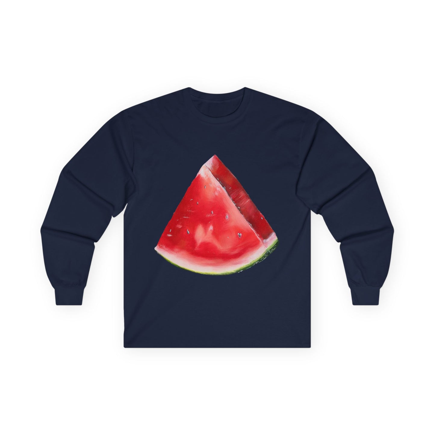 Watermelon Slice Long Sleeve Tee — Summer Fruit Graphic Shirt