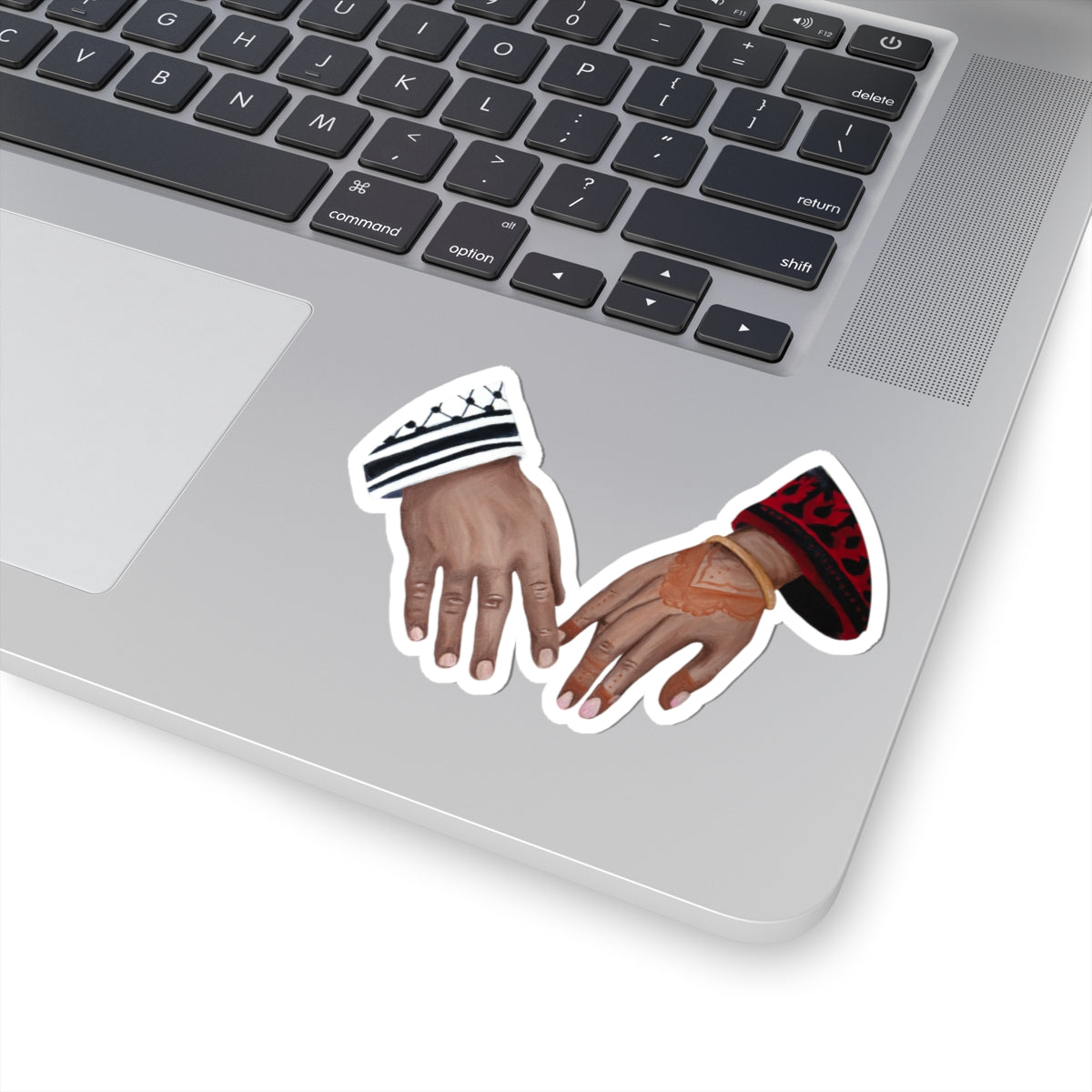 Intertwined Hands Kiss-Cut Sticker