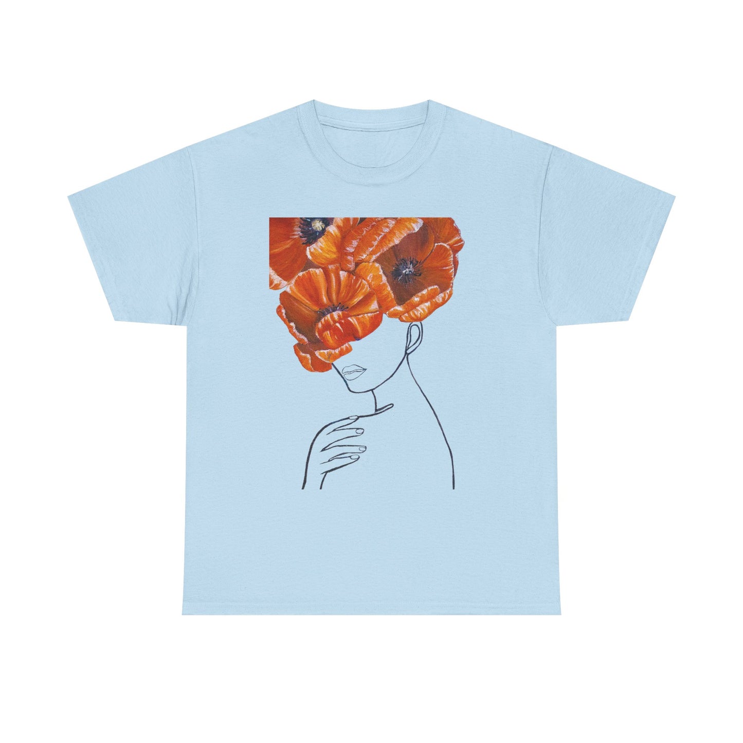 Poppy Headline Tee — Floral Portrait Graphic T-Shirt