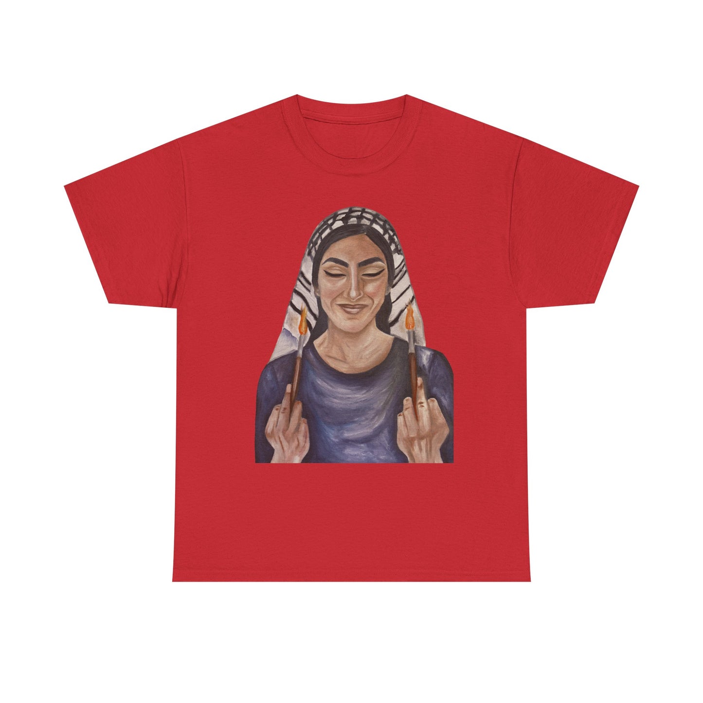 Middle Eastern Woman Art Tee — Bold Empowerment Graphic T-Shirt