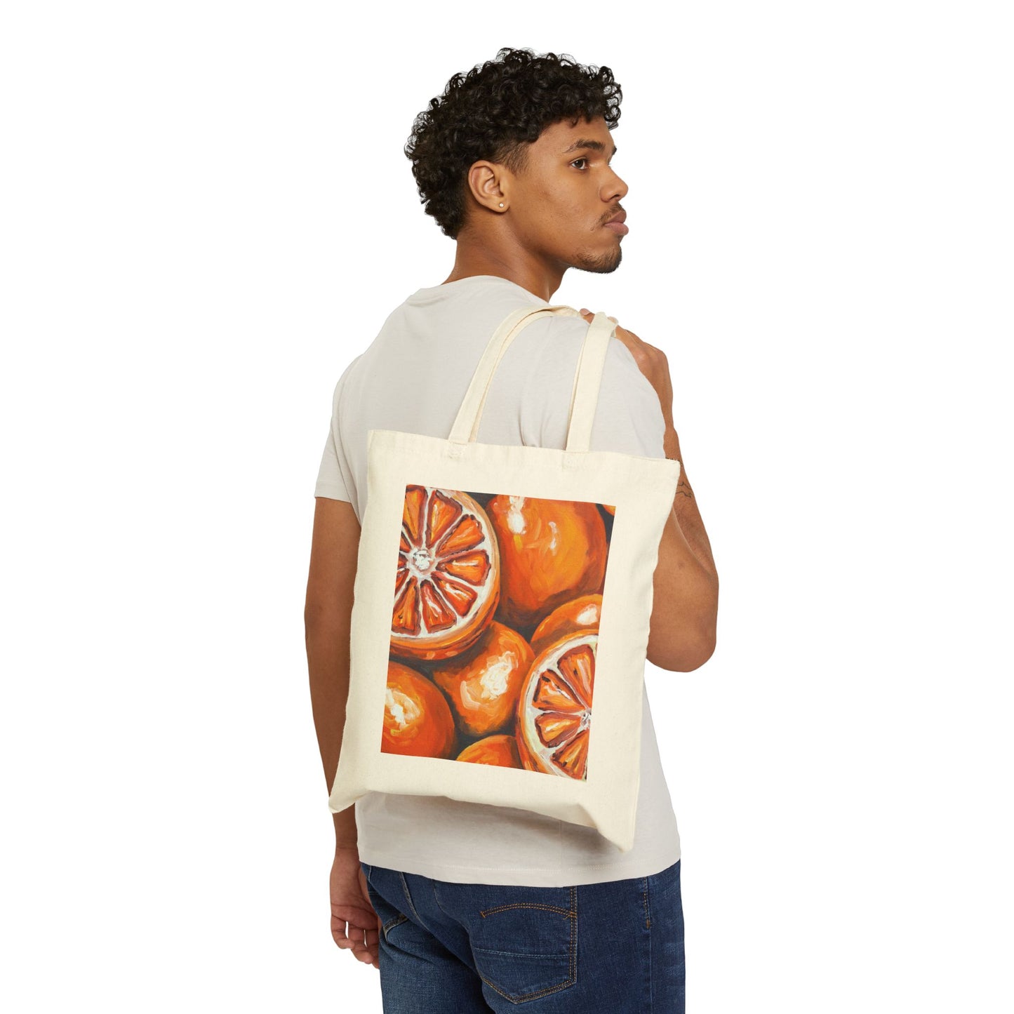 Tote Bag — Vibrant Orange Citrus Art Canvas Tote