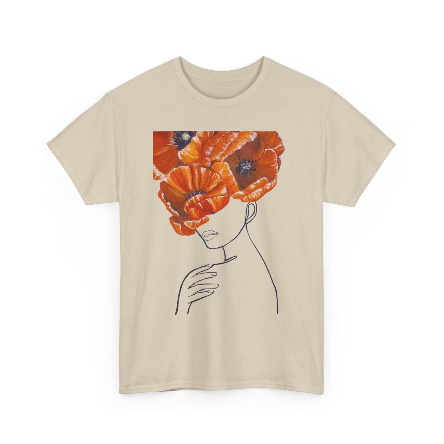 Poppy Headline Tee — Floral Portrait Graphic T-Shirt