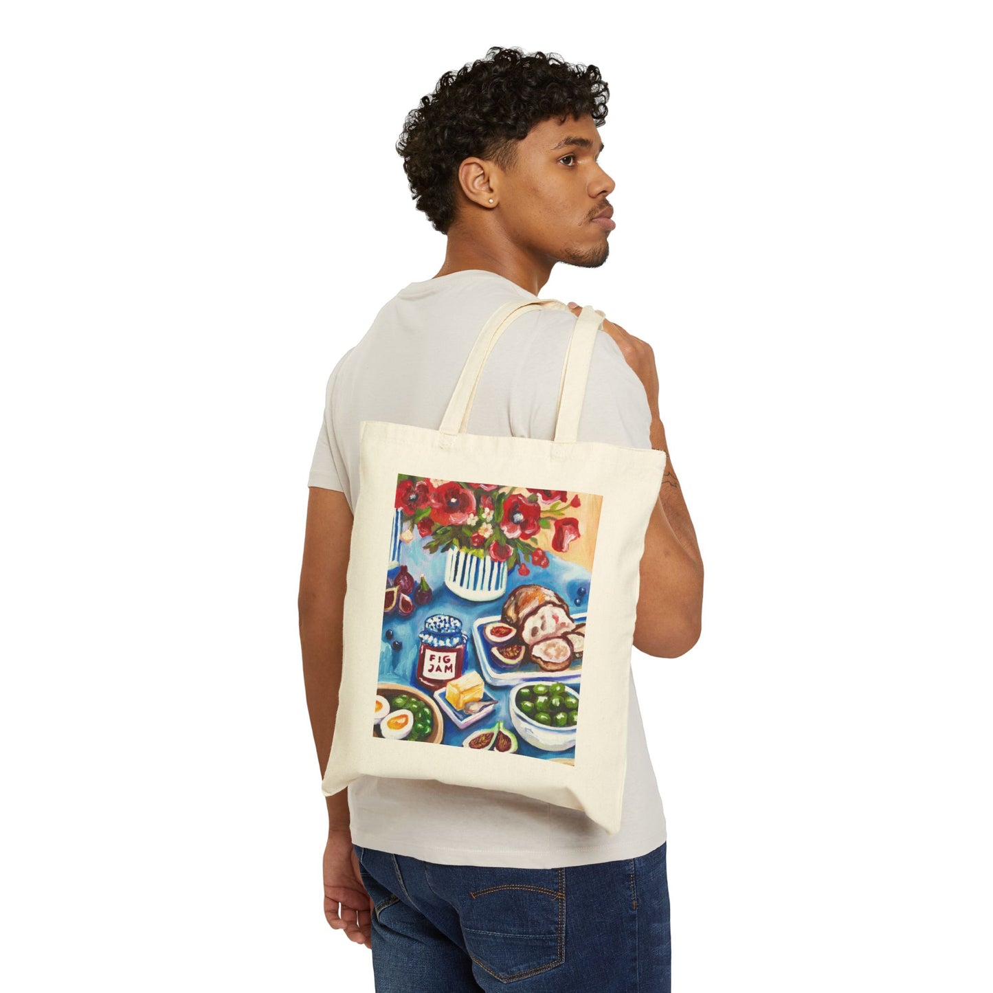 Canvas Tote Bag — Colorful Breakfast Still Life Print