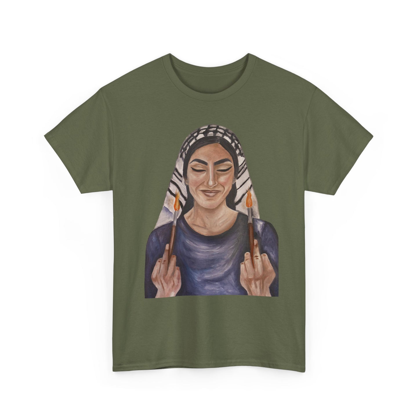 Middle Eastern Woman Art Tee — Bold Empowerment Graphic T-Shirt