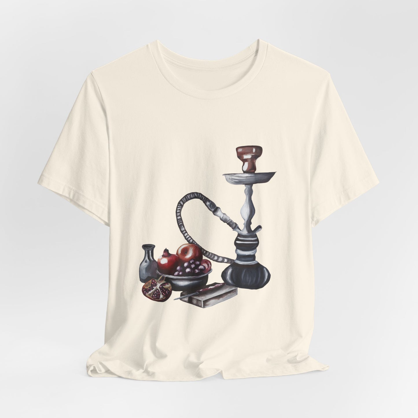 Hookah & Tea T-Shirt — Vintage Shisha, Pomegranate Lounge Graphic Tee "A Table of Stories"