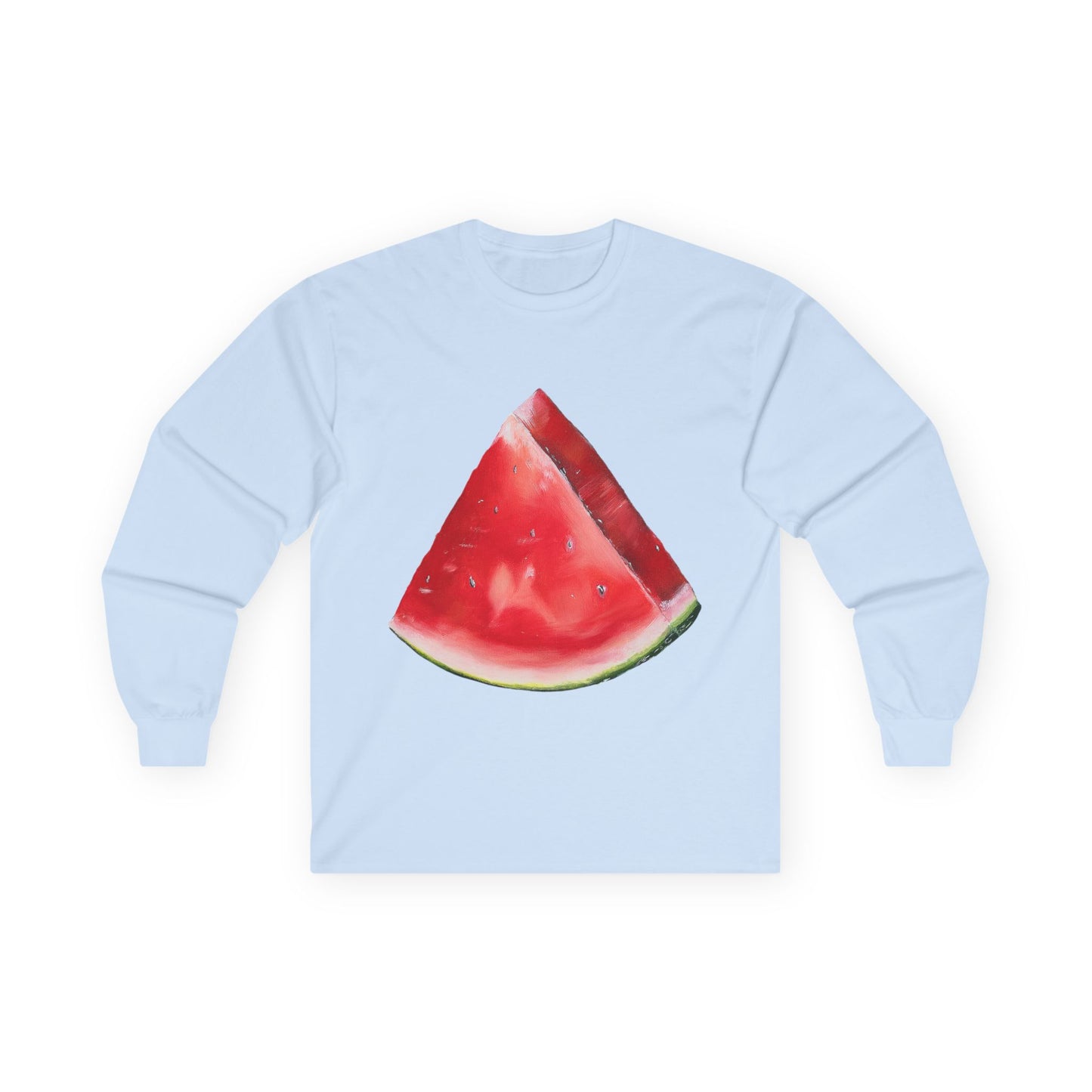 Watermelon Slice Long Sleeve Tee — Summer Fruit Graphic Shirt