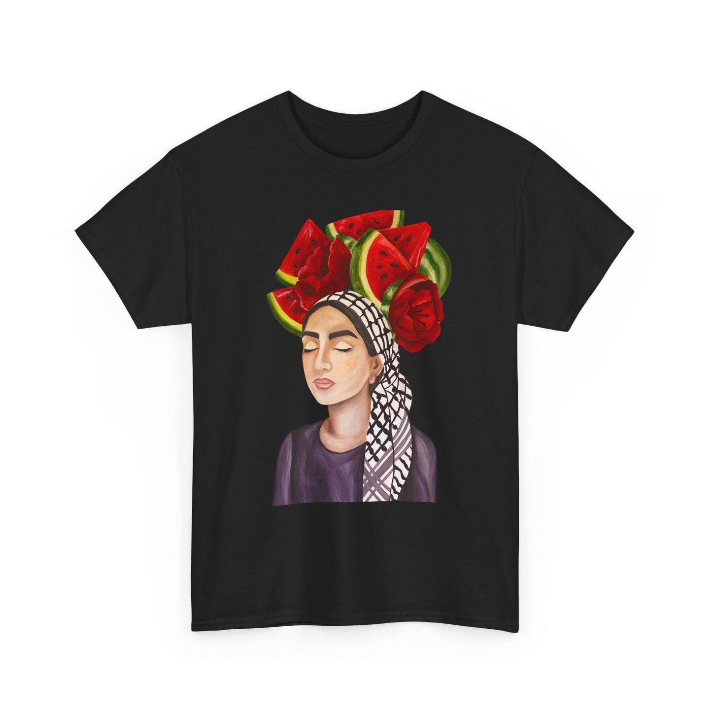 Watermelon Crown Tee — Summer Floral Headwrap Graphic Tee
