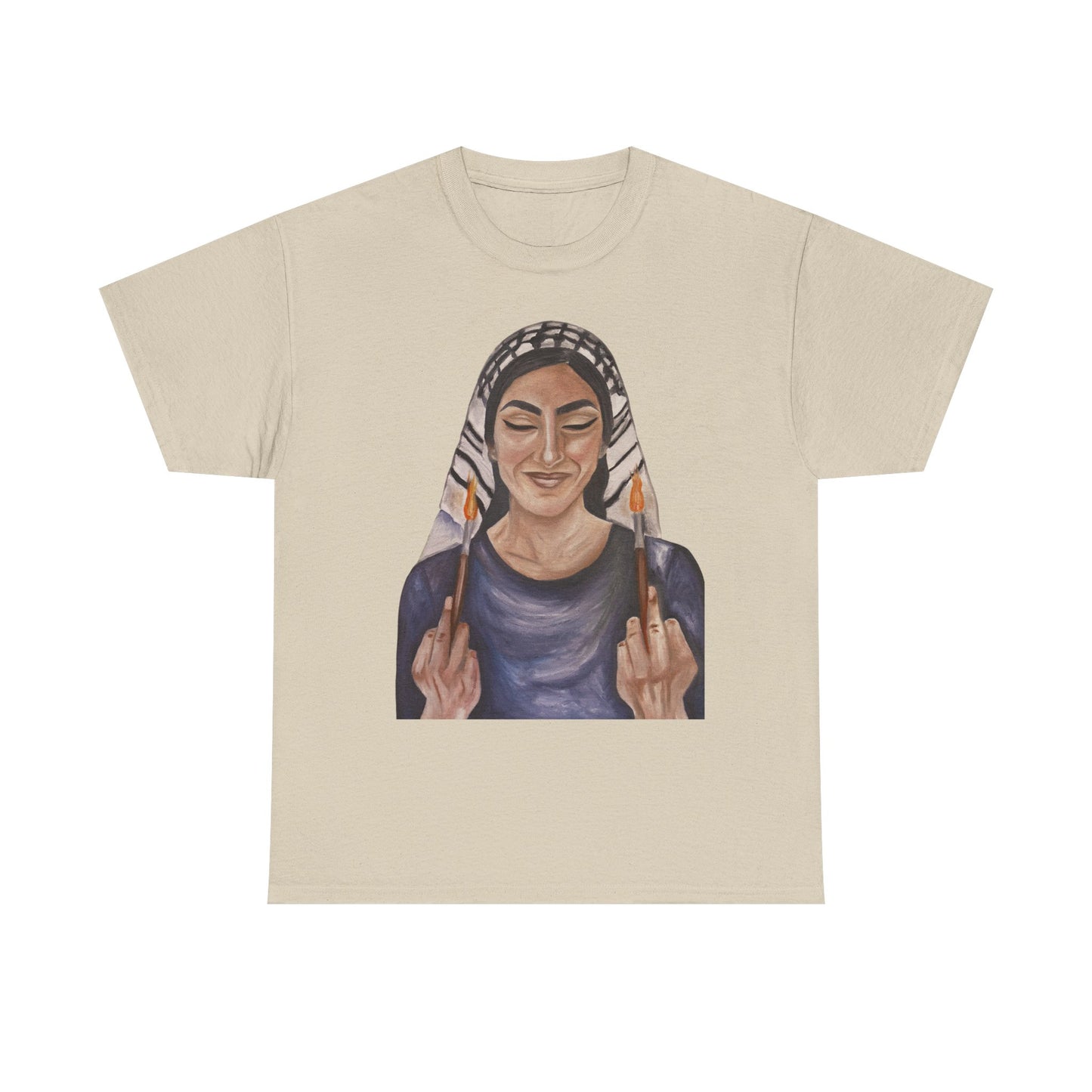 Middle Eastern Woman Art Tee — Bold Empowerment Graphic T-Shirt