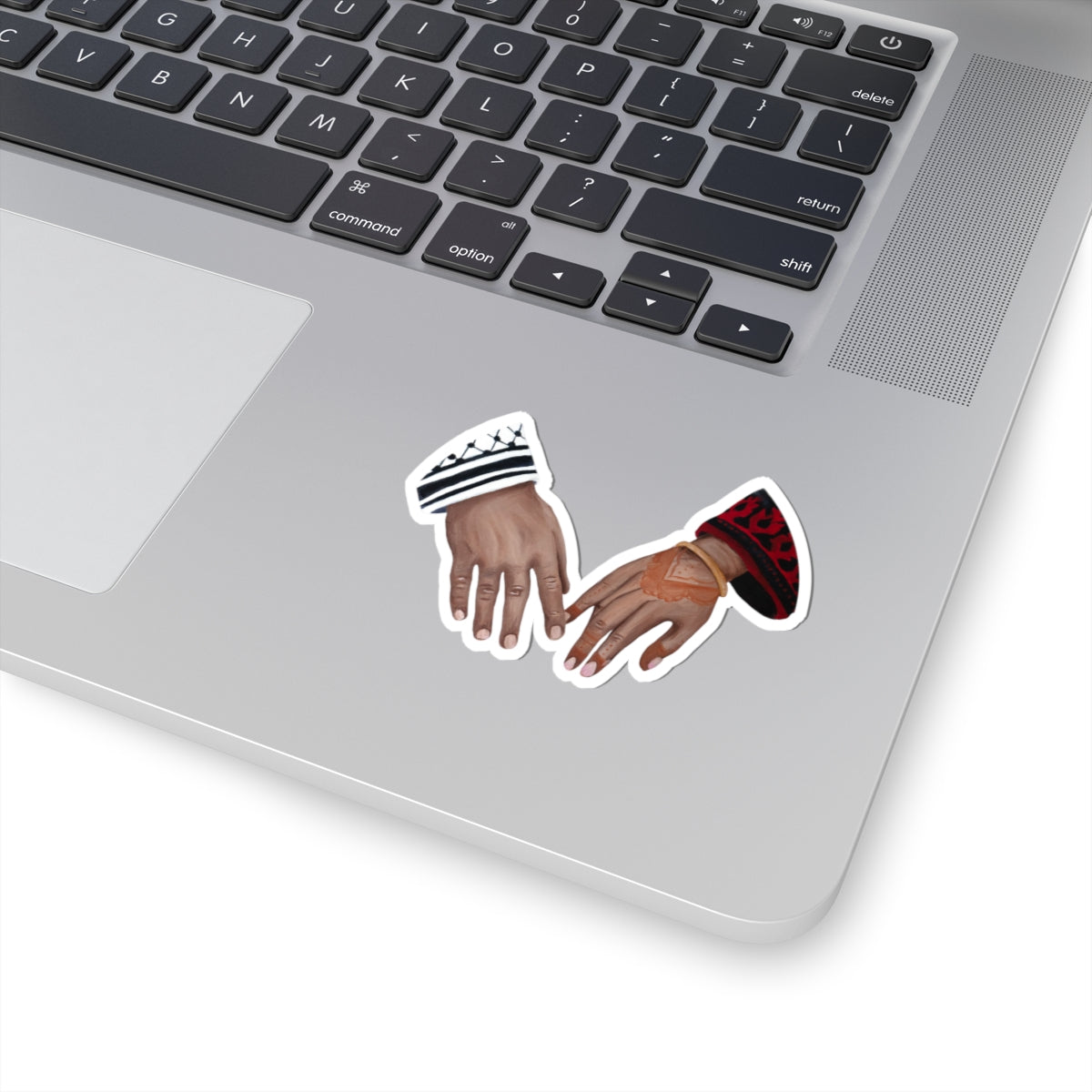 Intertwined Hands Kiss-Cut Sticker